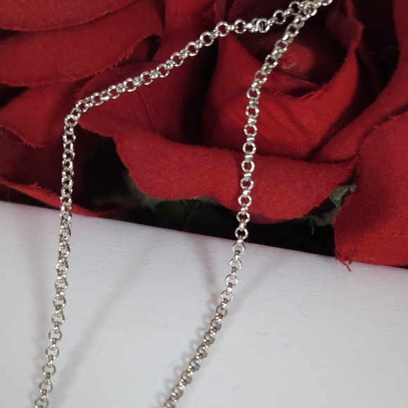 Silver Heart Paw Print Pendant Necklace 18" Chain - Picture 2 of 3